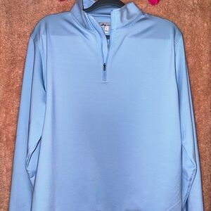 Blue and white stripe Peter Millar 1/4 zip pull over
